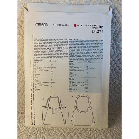 Butterick Misses Handbag Sewing Pattern B4271 - uncut - Picture 7 of 11